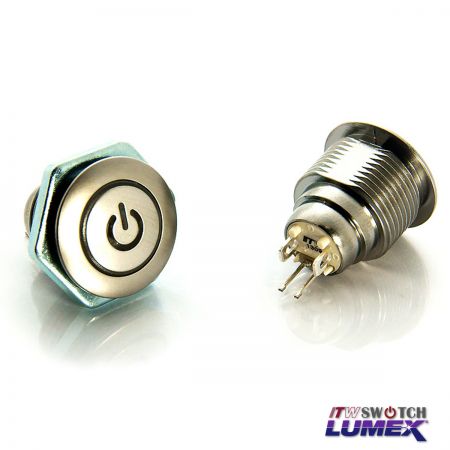 Interruptores de botón pulsador de cuerpo corto de 16 mm